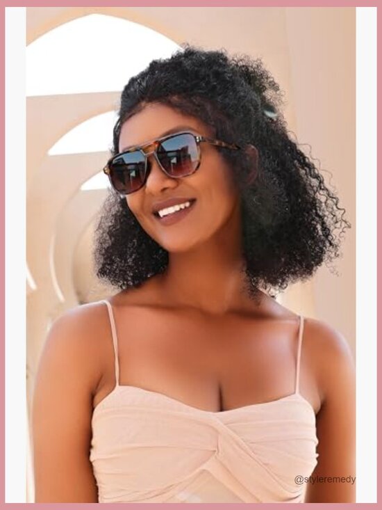 Retro Square Aviator Sunglasses Plastic Frame UV400 Protection main image 5